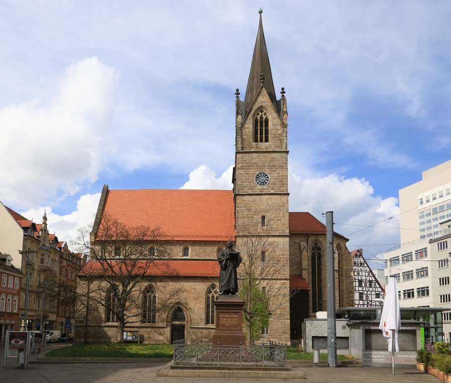 Kaufmannskirche, Luther-Denkmal, Merchants' Church, Luther Memorial, Anger, Erfurt, Thüringen, Thuringia, Germany, fotoeins.com